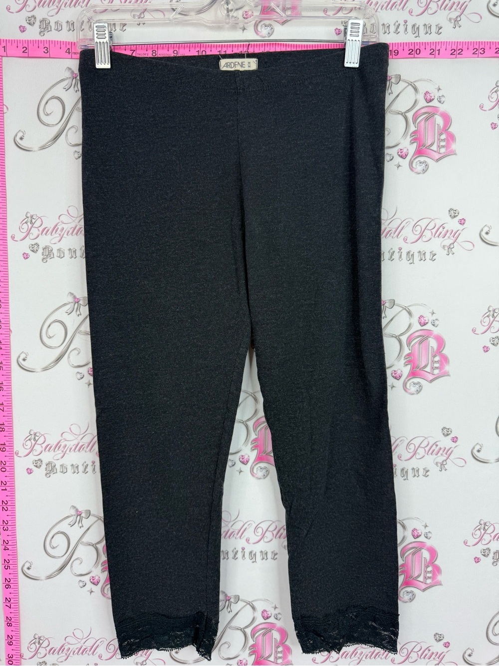 Ardene lace leggings tights capri Black Lace Trim grey Leggings